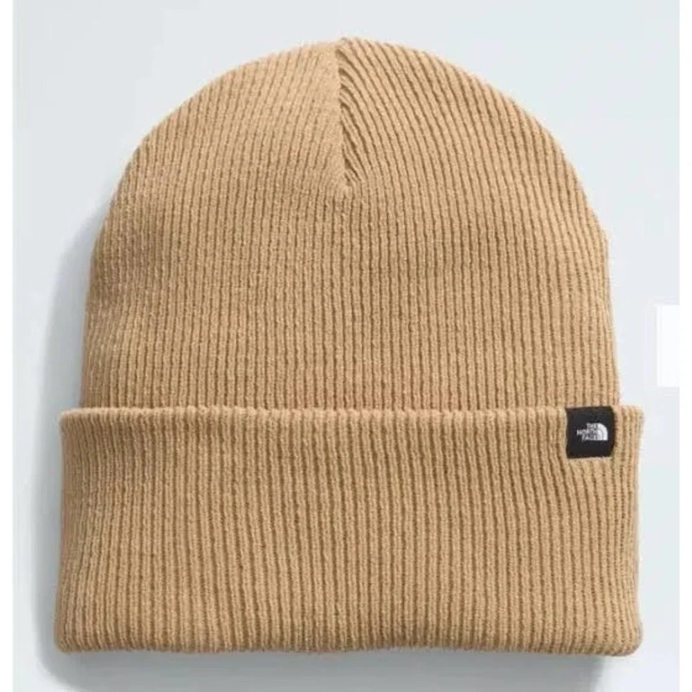The North Face Urban Cuff Beanie Khaki Stone Tan Ribbed Knit Hat Unisex NWT